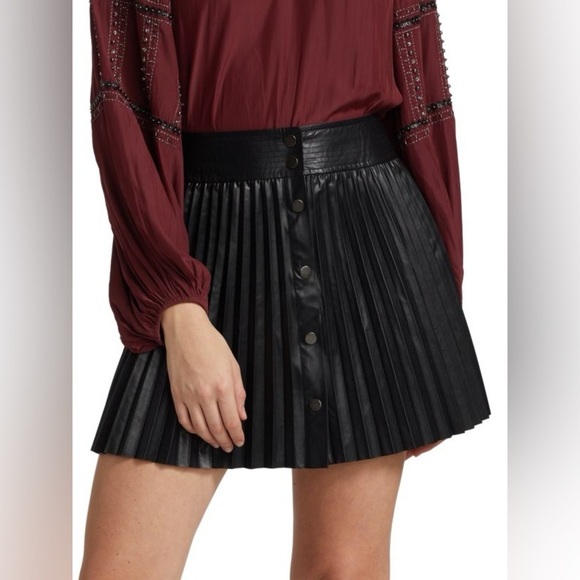 Ramy Brook Dresses & Skirts - Ramy Brook | Anya Vegan Leather Pleated Skirt | Black | Size 8